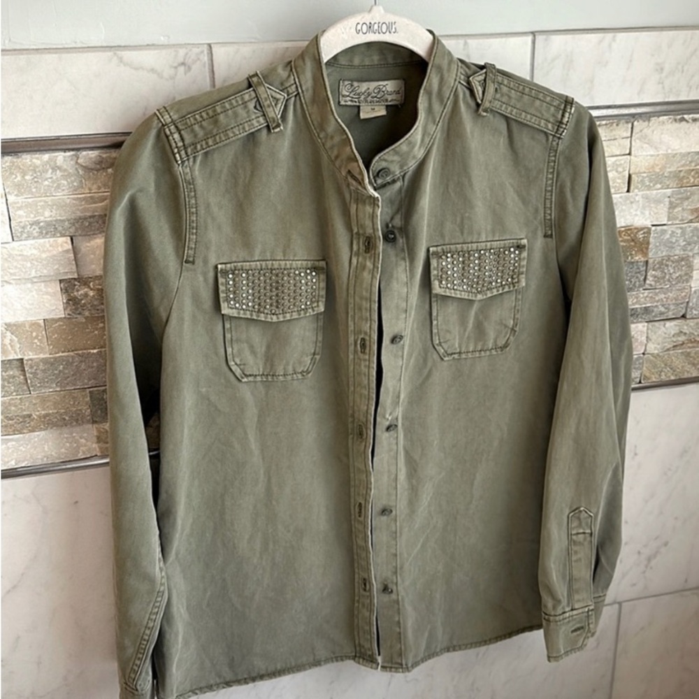 Lucky Brand Shacket in Olive Green EUC
